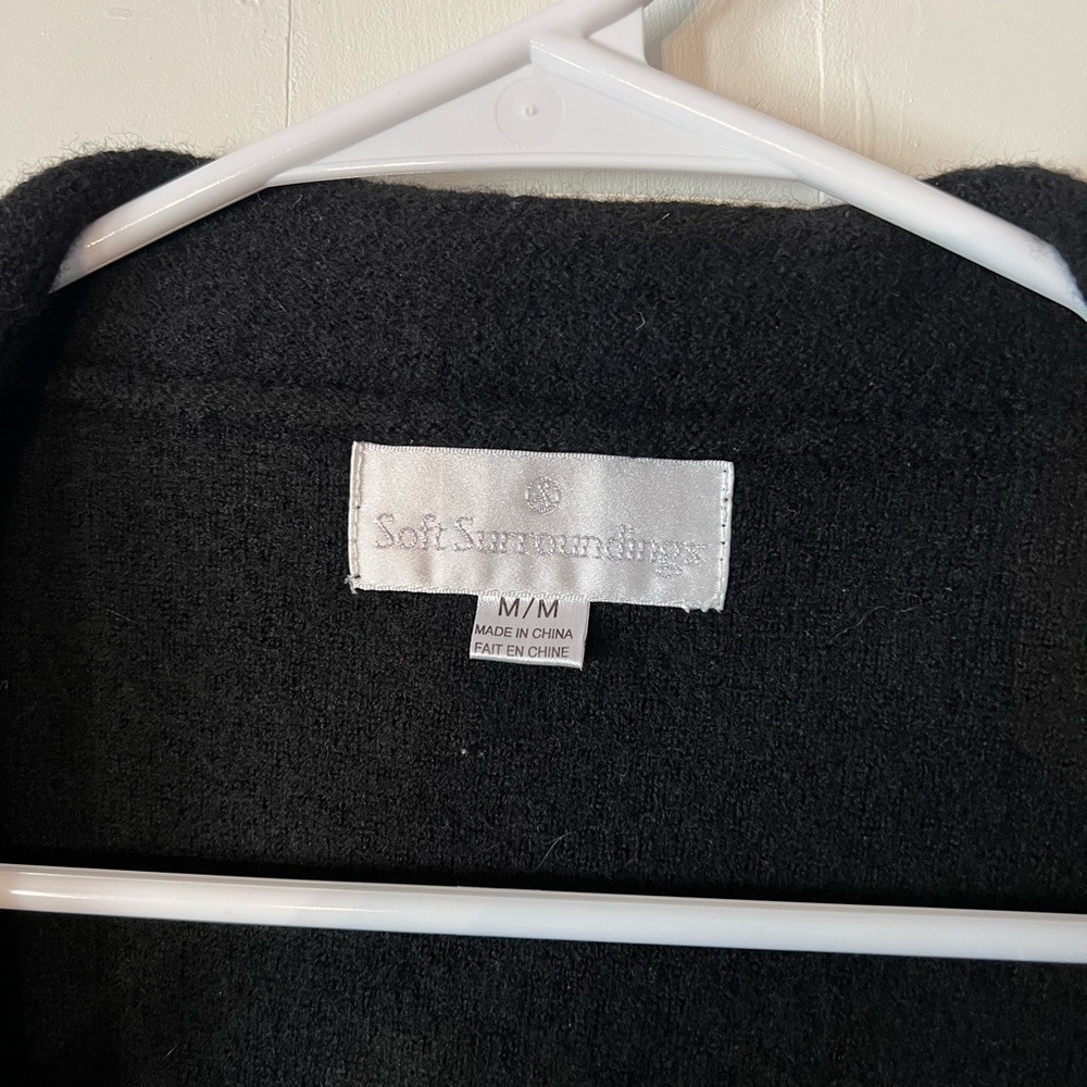 Soft surroundings black military style jacket.